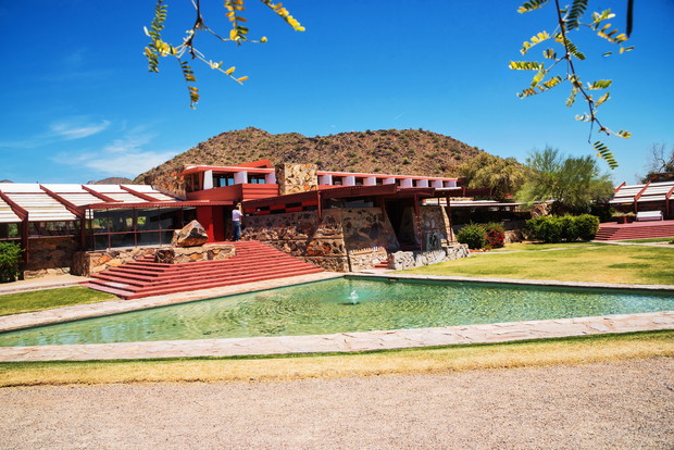 Taliesin West architect Frank Lloyd Wright's winter home and school in the desert, Scottsdale, Arizona, USA