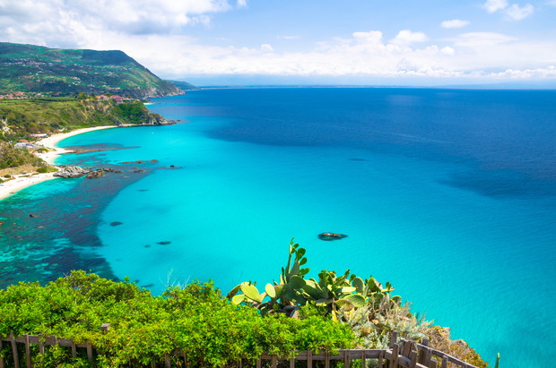 Cape Capo Vaticano aerial panoramic view, Calabria, Southern Italy