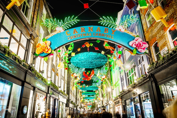 Christmas lights 2016 in Carnaby, London