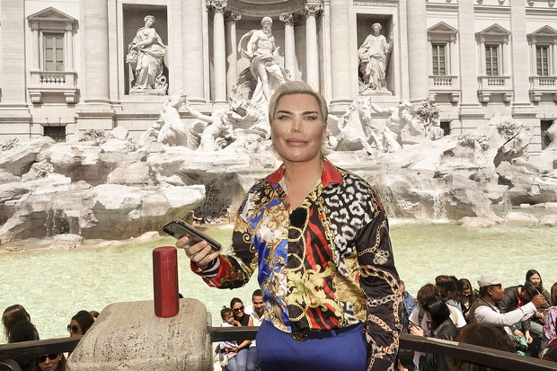 EXCLUSIVE: Rodrigo Alves aka as the human Ken Doll out and about in Rome