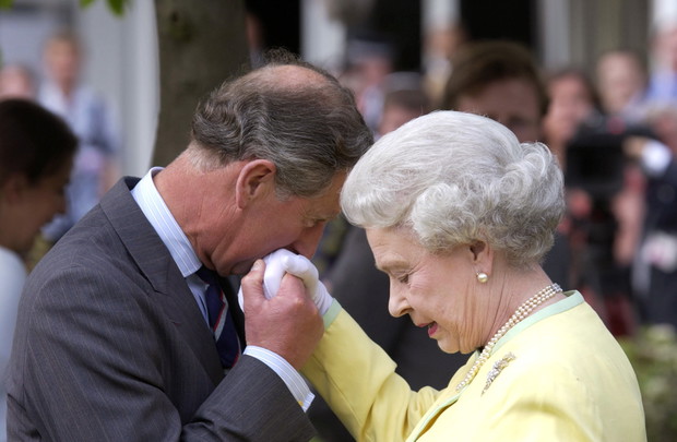 Charles Kisses Queen Hand
