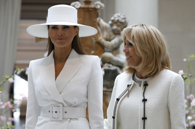 First Lady Melania Trump And Mrs. French first lady Brigitte Macron Visit The National Gallery Of Art