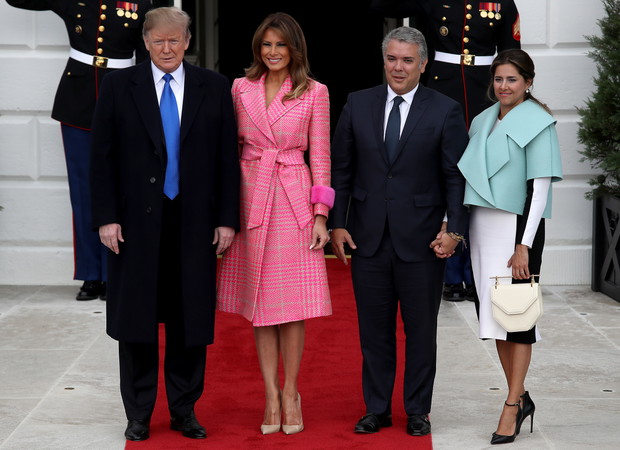 President Trump And First Lady Melania Welcome Colombian President Ivan Duque Marquez And First Lady Maria Juliana Ruiz Sandoval