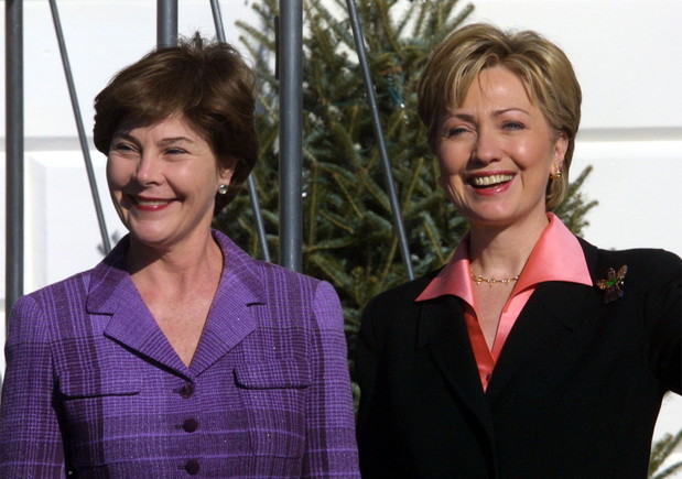 Hillary Clinton Meets With Laura Bush