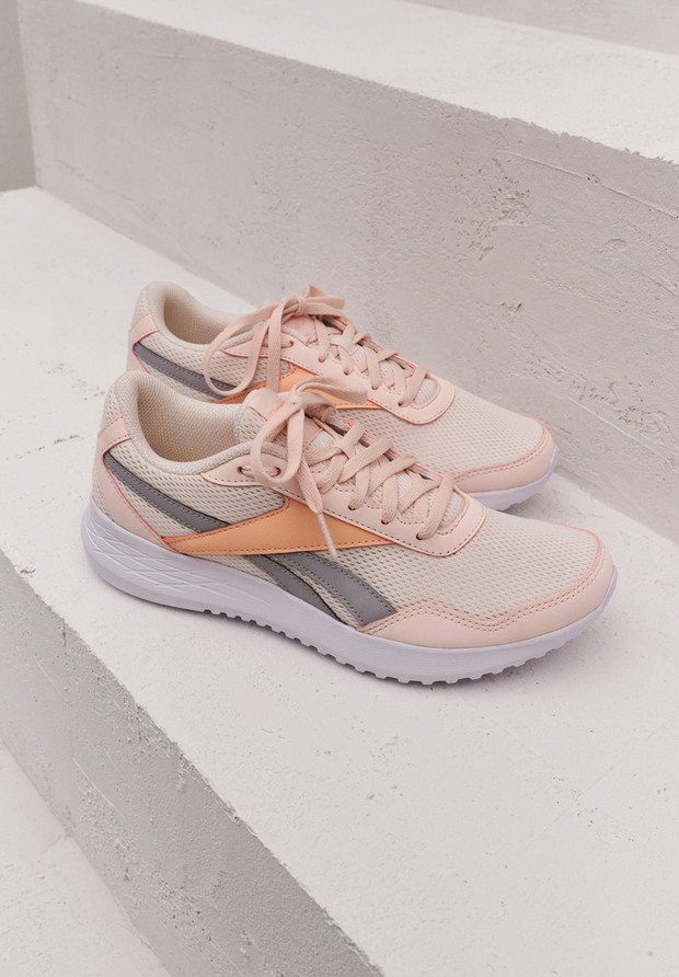Różowe w paski buty Reebok