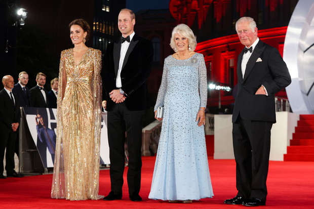 The Prince Of Wales And The Duchess of Cornwall, And The Duke And The Duchess Of Cambridge Attend The World Premiere Of “No Time to Die”