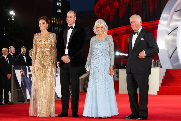 The Prince Of Wales And The Duchess of Cornwall, And The Duke And The Duchess Of Cambridge Attend The World Premiere Of “No Time to Die”