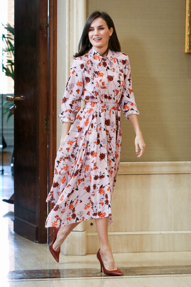 Queen Letizia Of Spain Attends Audiences At Zarzuela Palace