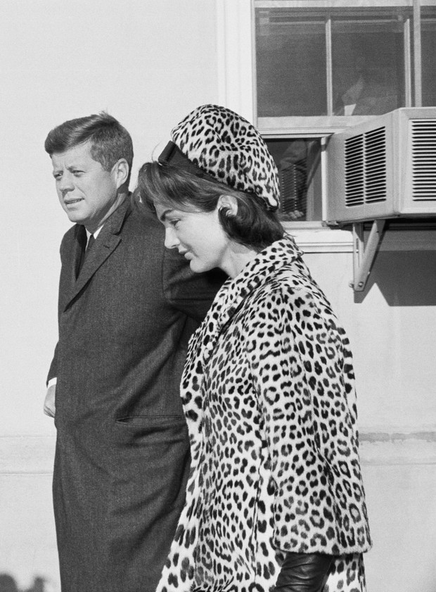 President and Mrs. Kennedy Leaving Community Center