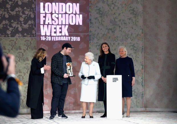 The Queen Presents The Inaugural Queen Elizabeth II Award For British Design At London Fashion Week