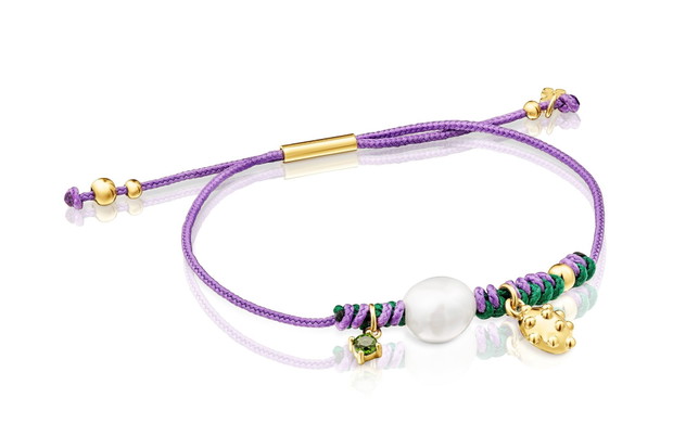 PULSERA PLATA1ªLEY BAÑO PERLA* GEMA NYLO