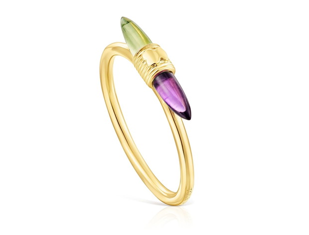 SORTIJA ORO 1ªLEY AMATISTA PERIDOTO N14