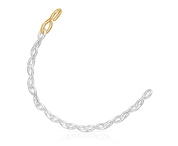PULSERA PLATA 1ªLEY BAÑO BICOLOR 20CM