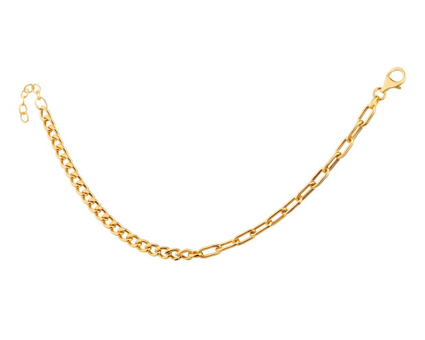 Złota bransoletka paper clip