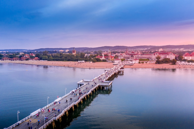 Sopot Pier aerial view