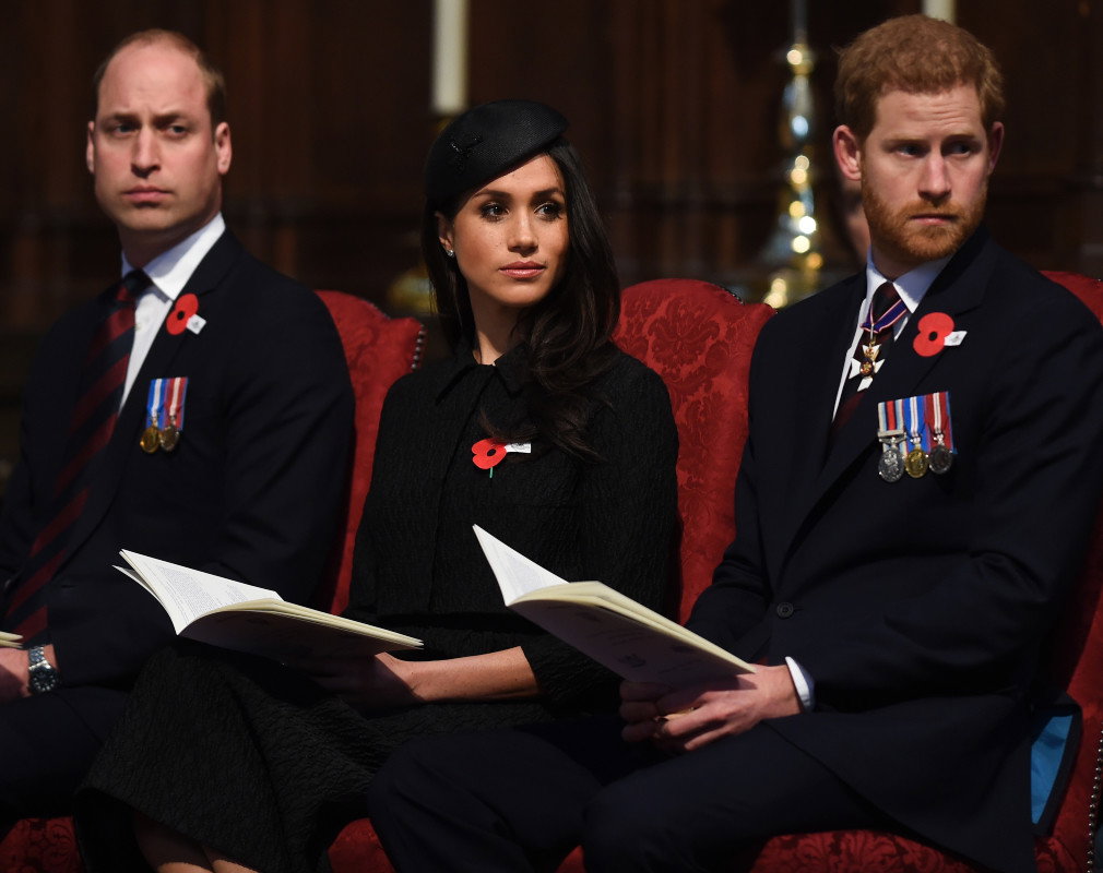 Księżna Meghan, książę Harry, książę William