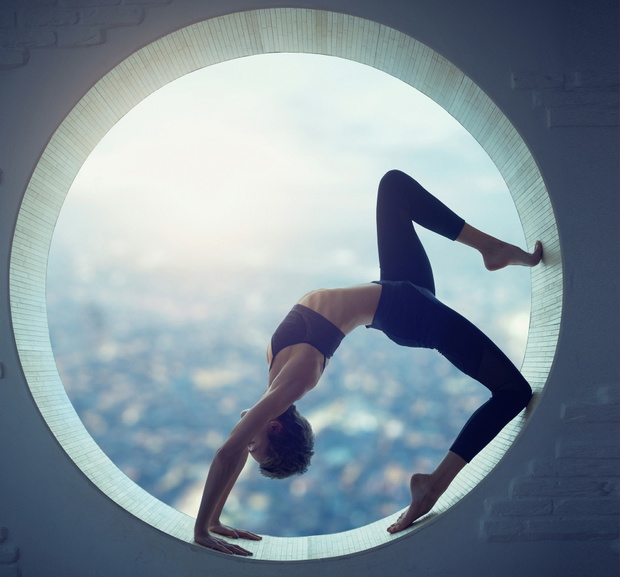 Young woman doing yoga