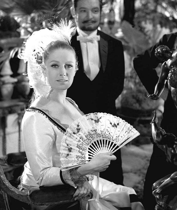 Beata Tyszkiewicz na planie filmu Lalka, 1968 rok