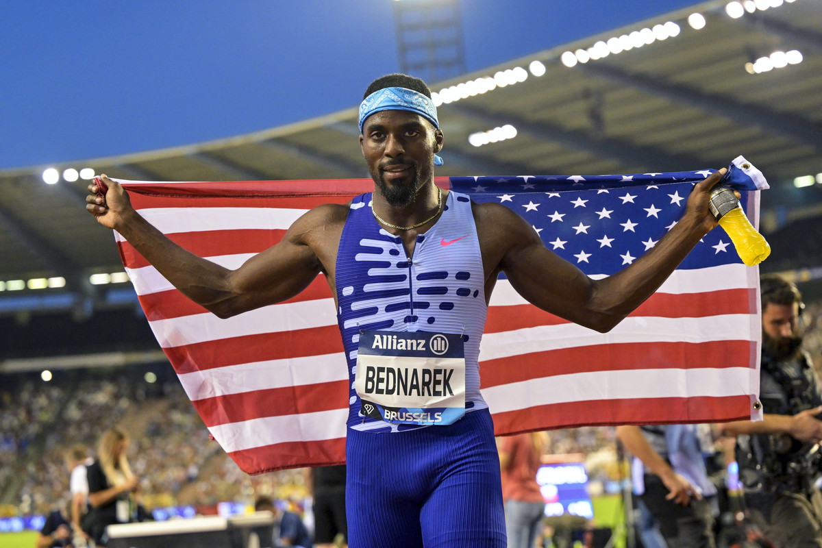 47th Memorial Van Damme meeting - Diamond League BRUSSELS, BELGIUM - SEPTEMBER 08 : Kenny Bednarek during the 47th Diamo