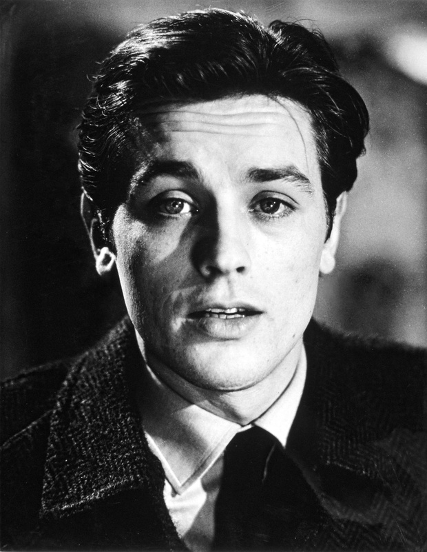 Portrait of French Actor Alain Delon, c.1960 (b/w photo)