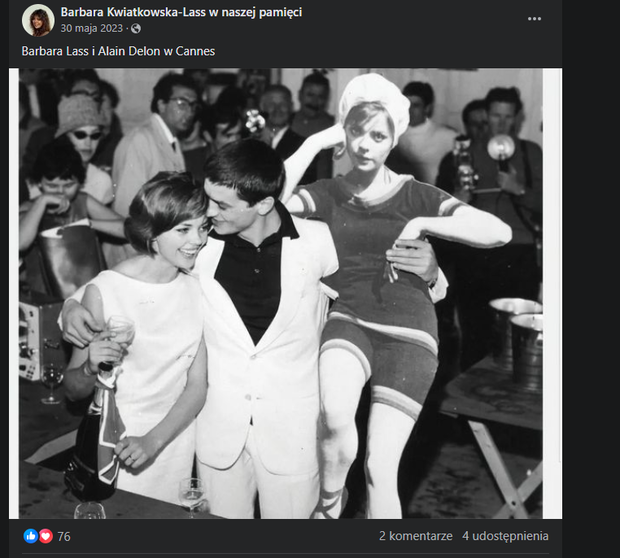 Barbara Kwiatkowska-Lass, Alain Delon