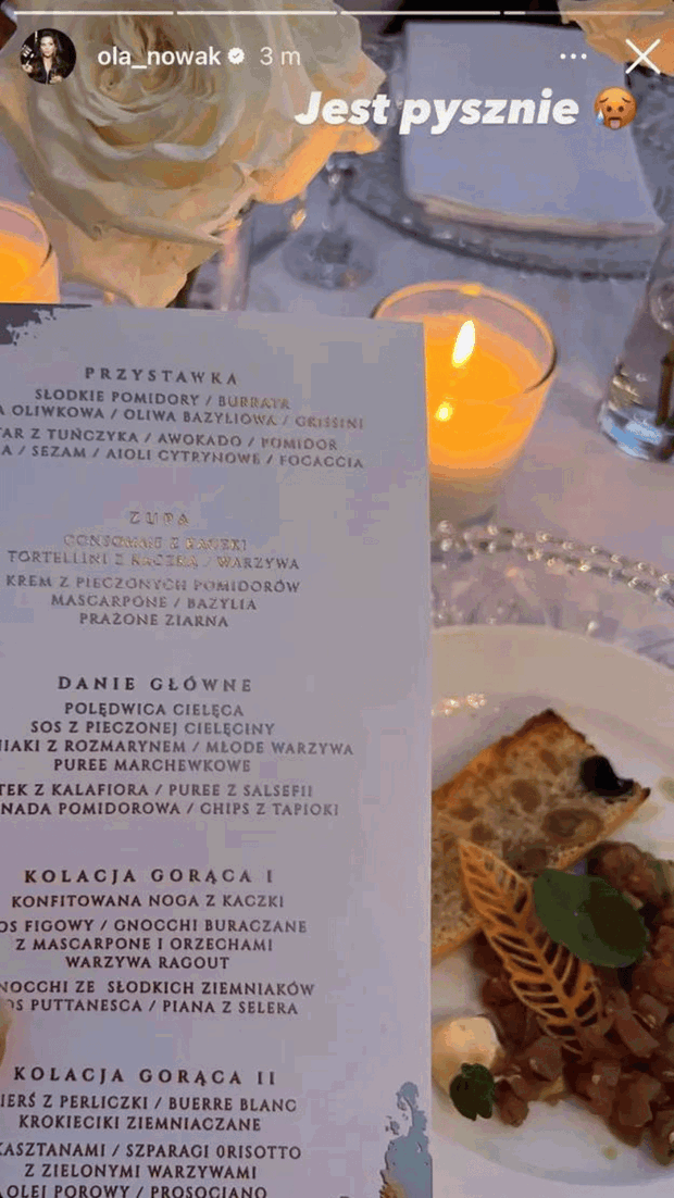 Roksana Węgiel menu