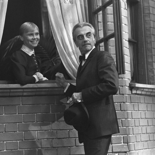Spektakl telewizyjny pt. Burza, na zdjęciu Ewa Błaszczyk, Andrzej Łapicki, Warszawa 1980