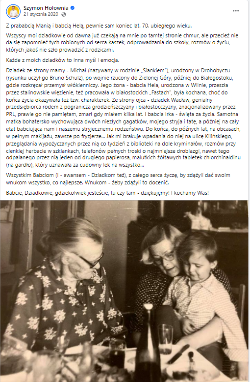 2024-09-13 14_28_36-(6) Szymon Hołownia - Z prababcią Manią i babcią Helą, pewnie sam... _ Facebook