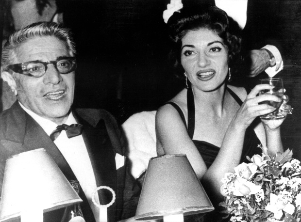 Singer Maria Callas with shipping magnate Aristotle Onassis at the Monte Carlo New Year's Ball