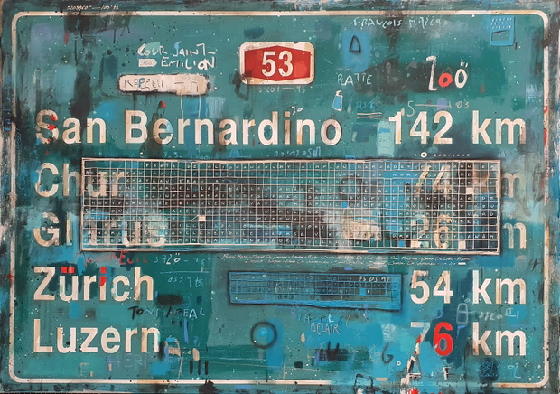 Piotr Czajkowski, 15 ZURICH, Obraz z cyklu ROADS, akryl na płótnie, 2021,120 x 170 cm, Obraz nr 2