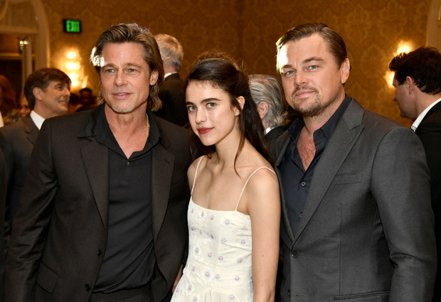 Brad Pitt, Margaret Qualley, Leonardo DiCaprio