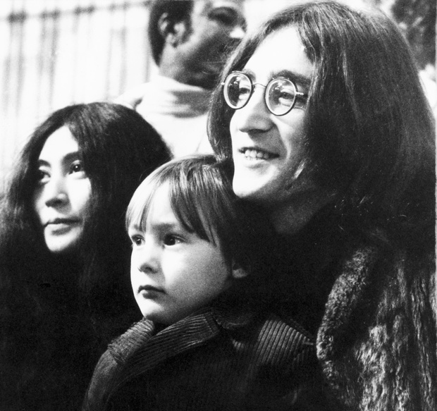 John Lennon, Yoko Ono, and John�s son Julian, c 1969.