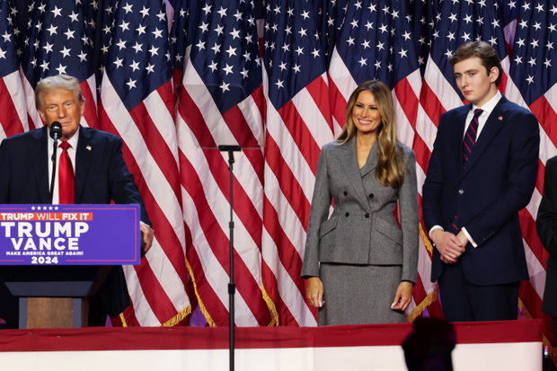 Donald Trump, Melania Trump, Barron Trump, West Palm Beach, Floryda, 06.11.2024 r.