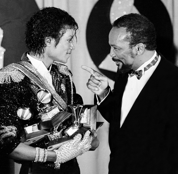 Michael Jackson, Quincy Jones, rozdanie Grammy, Los Angeles, 28.02.1984 rok