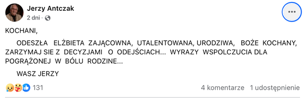 Jerzy Antczak pożegnał Elżbietę Zającównę