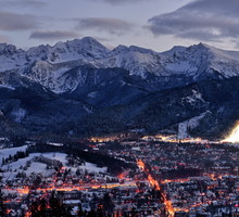 Zakopane- widok na Tatry.