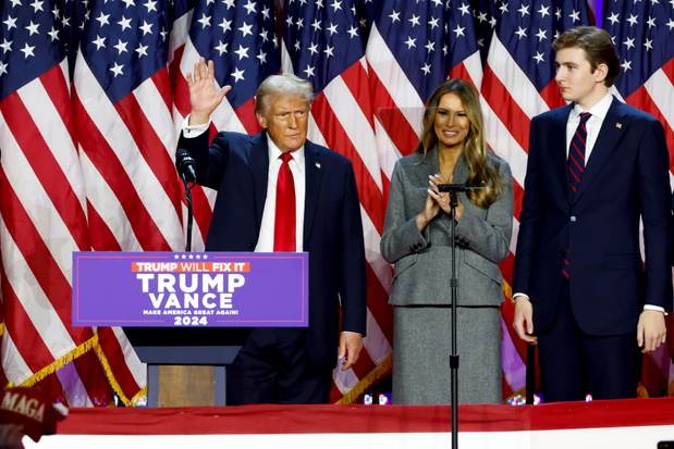 Donald Trump, Melania Trump, Barron Trump, West Palm Beach, Floryda, 06.11.2024 r.