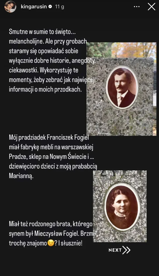 Kinga Rusin pokazała groby swoich przodków