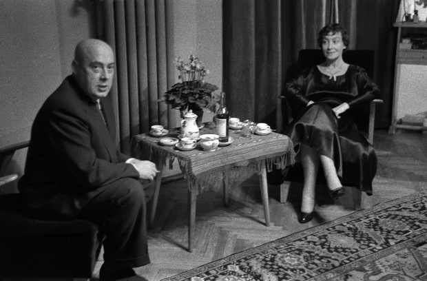 Premier Jozef Cyrankiewicz z zona