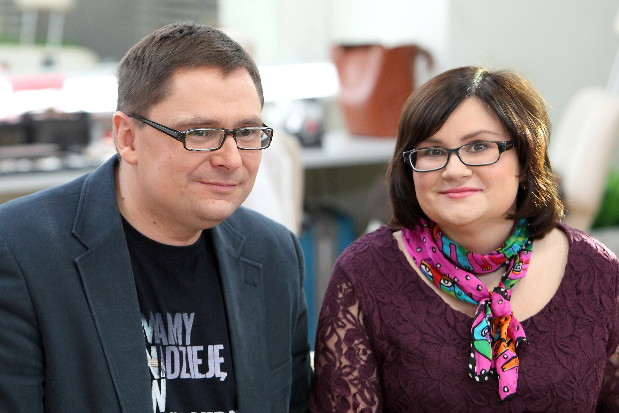 Tomasz Terlikowski, Małgorzata Terlikowska, plan „Dzień Dobry TVN”, Warszawa, 31.10.2013 r.