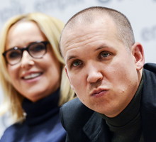 Agata Młynarska i Jan Młynarski, promocja książki „Od oddechu do oddechu” zbiór tekstów Wojciecha Młynarskiego, 17.01.2017, jam otw