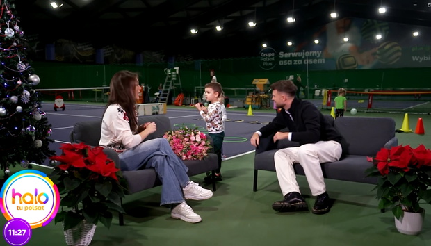 Agnieszka Radwańska z synkiem Kubą w Halo tu Polsat, 2024