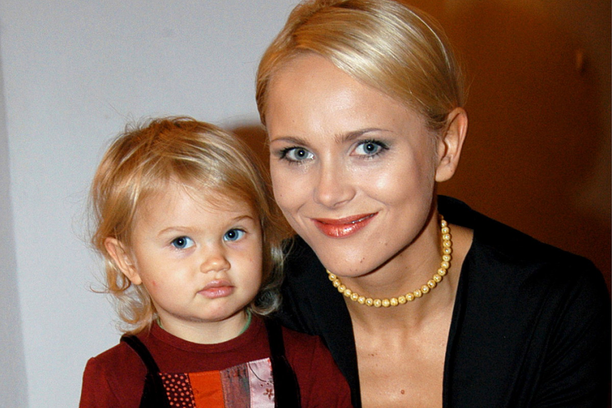 Anna Samusionek z córką, Angeliką, 2004 rok