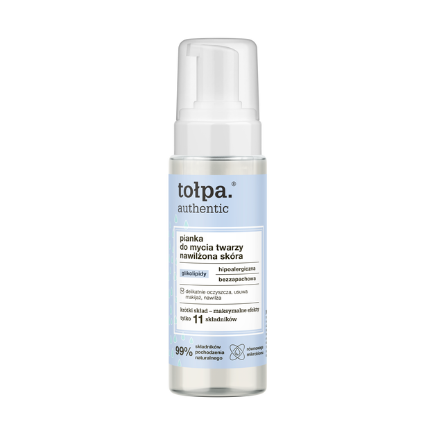 tolpa authentic pianka do twarzy nawilżona skóra cena ok. 25 zł (150 ml) butelka