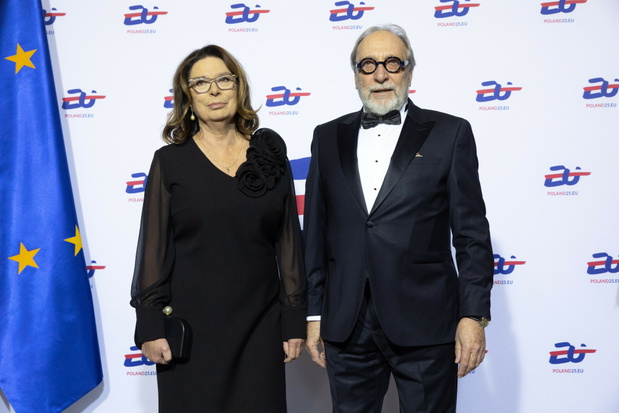 Małgorzata Kidawa-Błońska, Jan Kidawa-Błoński, gala otwarcia polskiej prezydencji w Radzie Unii Europejskiej, Warszawa, 03.01.2025 r.