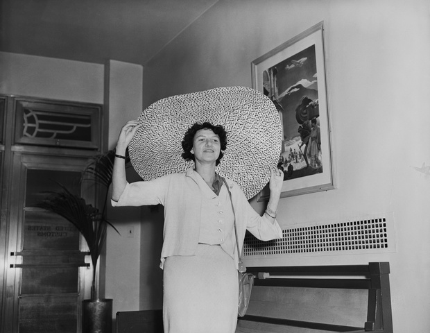 Peggy Guggenheim Wearing Large Brimmed Hat