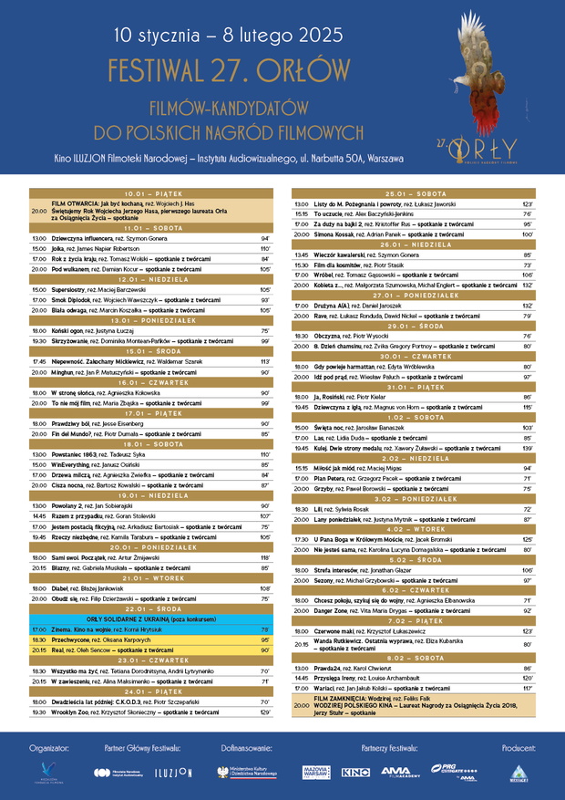 Polskie Nagrody Filmowe, Orły 2025, Festiwal 27. Orłów, plakat