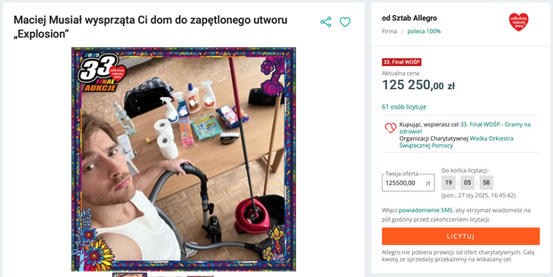 Aukcje 33. finału WOŚP: Maciej Musiał