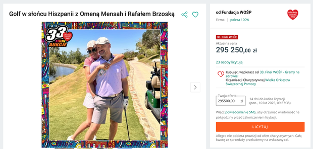 Aukcje 33. finału WOŚP: Omenaa Mensah, Rafał Brzoska