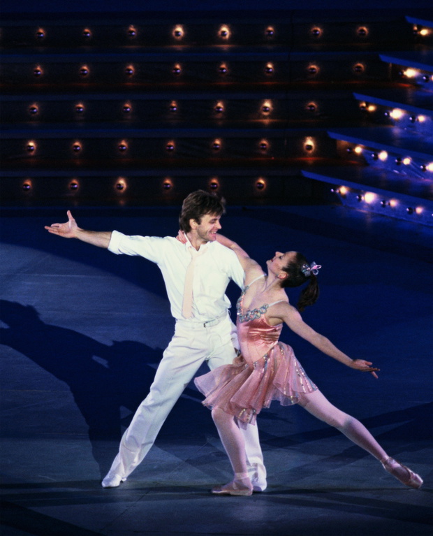Mikhail Baryshnikov, performs at the 100th birthday of the Statue of Liberty July 4 1986Photograph by Dennis Brack
